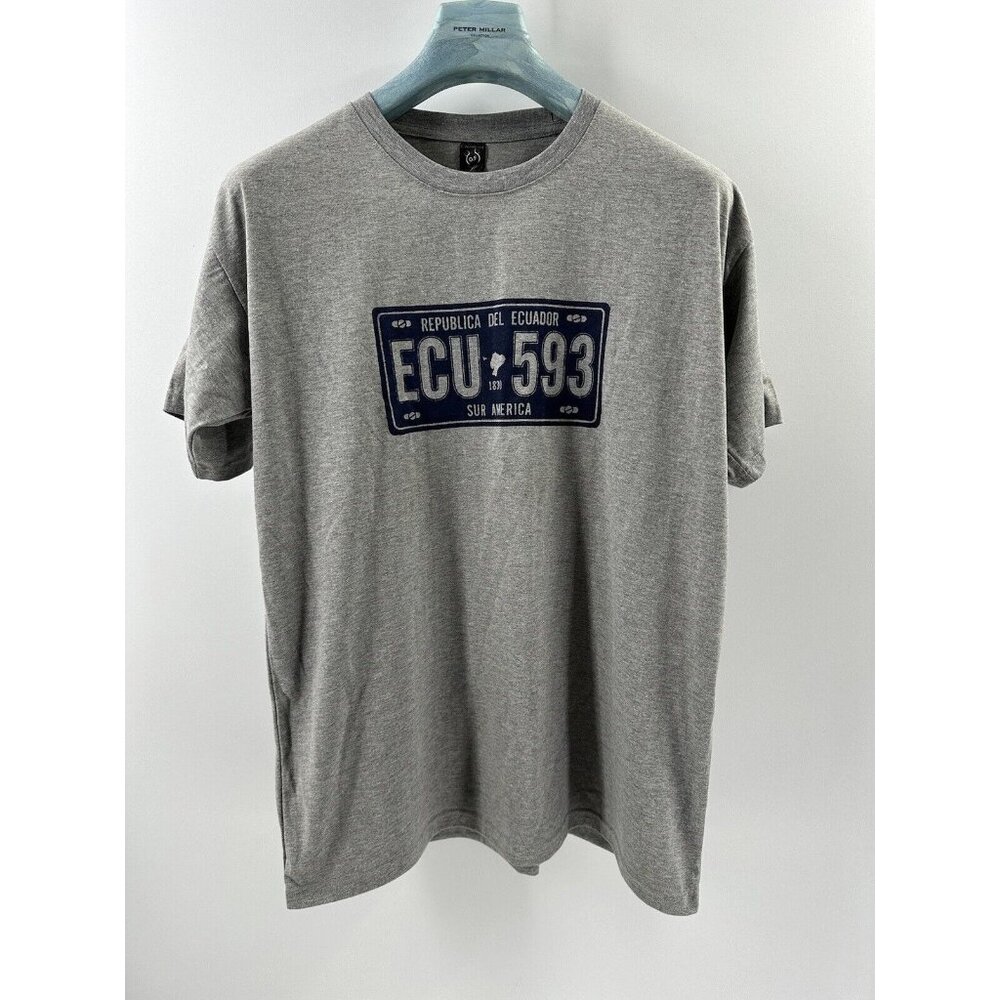 Republica Del Ecuador Graphic T-shirt In Gray And Blue Size XL (T-1)